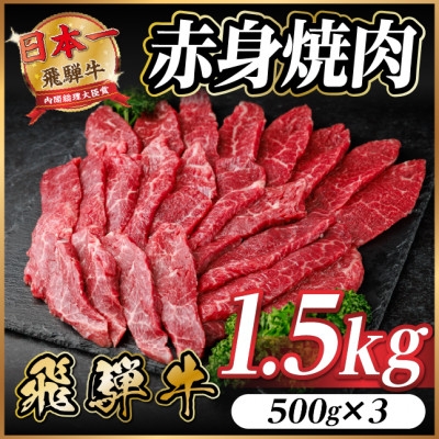 
                  飛騨牛 赤身(焼肉・BBQ用) 約1.5kg(約500g×3)＜冷蔵便＞A4～A5等級 黒毛和牛【1646189】
                