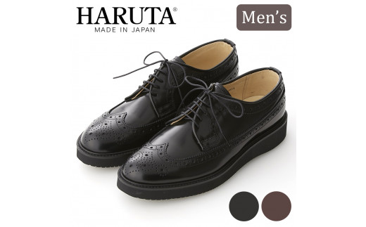 
ハルタ ウイングチップ ポストマンタイプシューズ men's ブラック、ダークブラウン 24.0～27.5cm｜HARUTA 本革 定番 通学 学生 靴 ビジネス [0423-0440]
