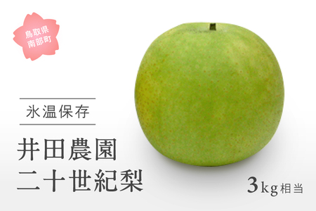 鳥取県南部町産　井田農園の二十世紀梨（3kg箱）8月下旬から随時出荷予定