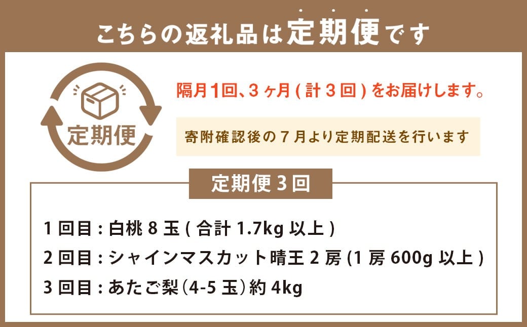 ［2025年先行予約］ 岡山県産 果物定期便 3回コース