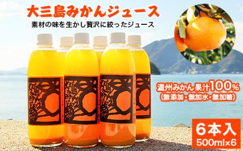 【B31】ホリ田ヤ　島みかんジュース 　500ml×6本