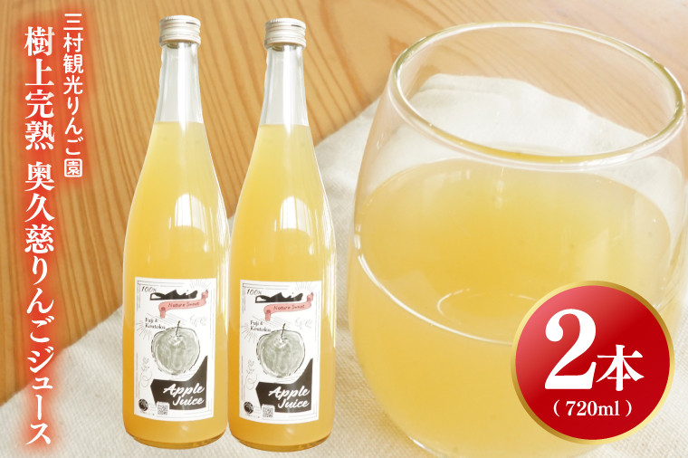 
            【三村観光りんご園】樹上完熟 奥久慈りんごジュース 720ml×2本セット（BX004）
          