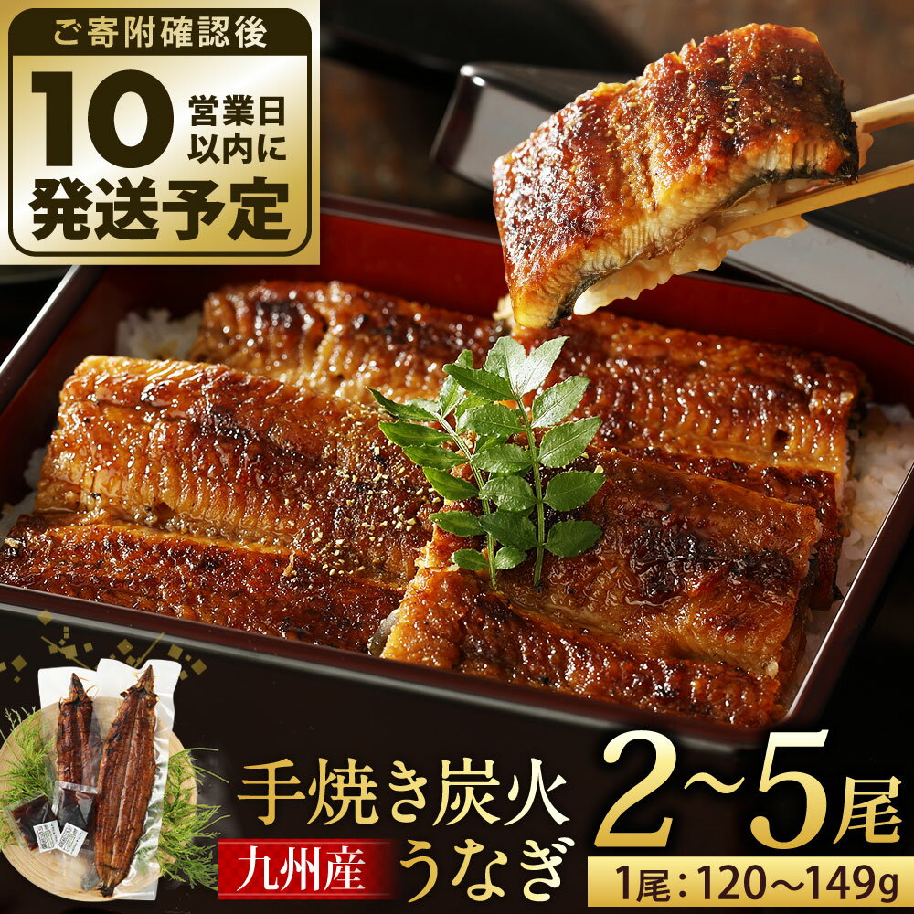【ふるさと納税】選べる 九州産 手焼き炭火 うなぎ 蒲焼 (1尾あたり120〜149g) 2尾／3尾／4尾／5尾 たれ・山椒付き 鰻 蒲焼き 冷凍 国産 送料無料 鹿児島、宮崎、熊本等産うなぎ原料使用