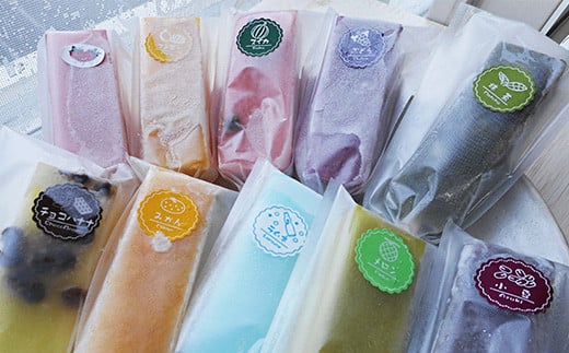 花巻市の老舗菓匠『丸文』 溶けない アイス  くずバー  10種×10本セット 【1288】