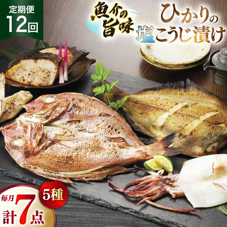 【ふるさと納税】漬け魚 漬魚 塩麹 塩こうじ 魚介 詰め合わせ 12回 定期便 ひかりの塩麹 5種 セット [ひかり 長崎県 平戸市 hr42bgy420400] お茶漬け 焼き魚 焼魚 鯛 鯛めし ヤリイカ 海鮮 漬け づけ 漬け丼 鮮魚 お取り寄せ ギフト 魚 切り身 冷凍 真空 真空パック