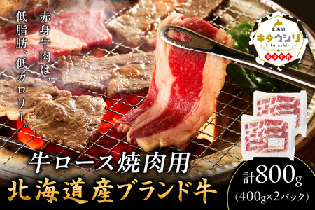 キタウシリ 牛ロース焼肉用 スライス 200g×4枚 ( 牛肉 ロース 肉 焼肉 焼き肉 赤身肉 ニク にく 北海道 国産牛 北見市 ブランド牛 赤身 ヘルシー )【173-0009】