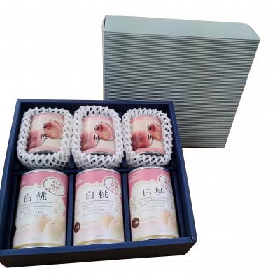 ふるさと納税 由利本荘市 国産白桃215g(固形量:125g)・2つ割り白桃缶詰425g(固形量:250g)　各3缶セット