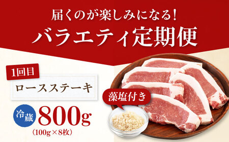 【全5回定期便】三元豚 バラエティ定期便（3~4人前）《喜茂別町》【平田牧場】 肉 豚肉 ロース バラ肉 ステーキ セット 定期便[AJAP127]