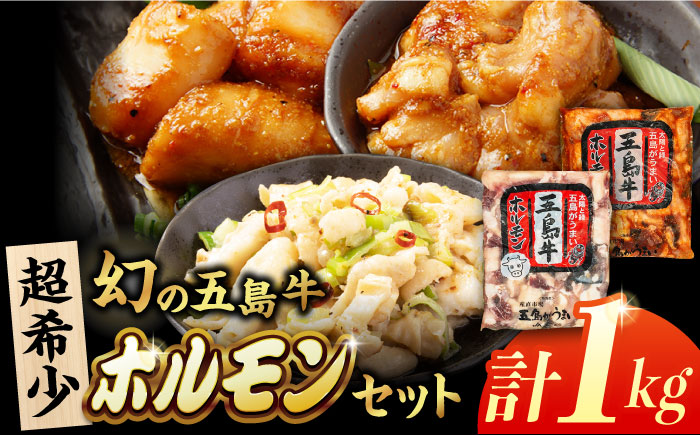 幻の五島牛ホルモン1kg（味付け有り/無し） 五島市/ごとう農業協同組合[PAF031]   牛モツ モツ ホルモン