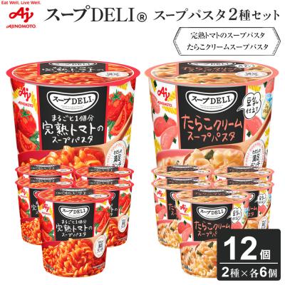 ふるさと納税 川崎市 味の素スープDELI 12個 2種×6個 完熟トマト スープパスタ &amp; たらこ クリームスープパスタ