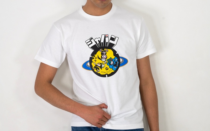 伊賀市 マンホールTシャツ 白【Sサイズ】 【jnud0001-1】