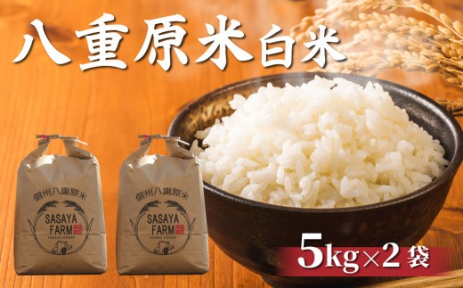 令和8年新米予約！八重原米 白米【10kg】(5kg×2袋)　※2026年10月以降順次発送｜笹屋農園「農薬削減長野県認証取得」特A米 コシヒカリ