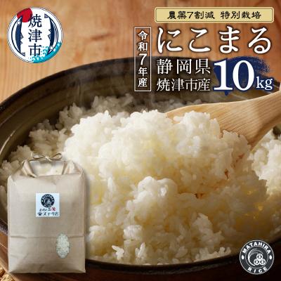 ふるさと納税 焼津市 令和7年産 農薬7割減 特別栽培 にこまる 白米10kg(5kg×2袋)(a25-083)