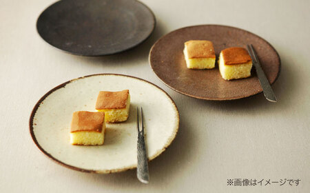 土物風マット ケーキ皿 同色2枚セット（アメ）[MFZ043]