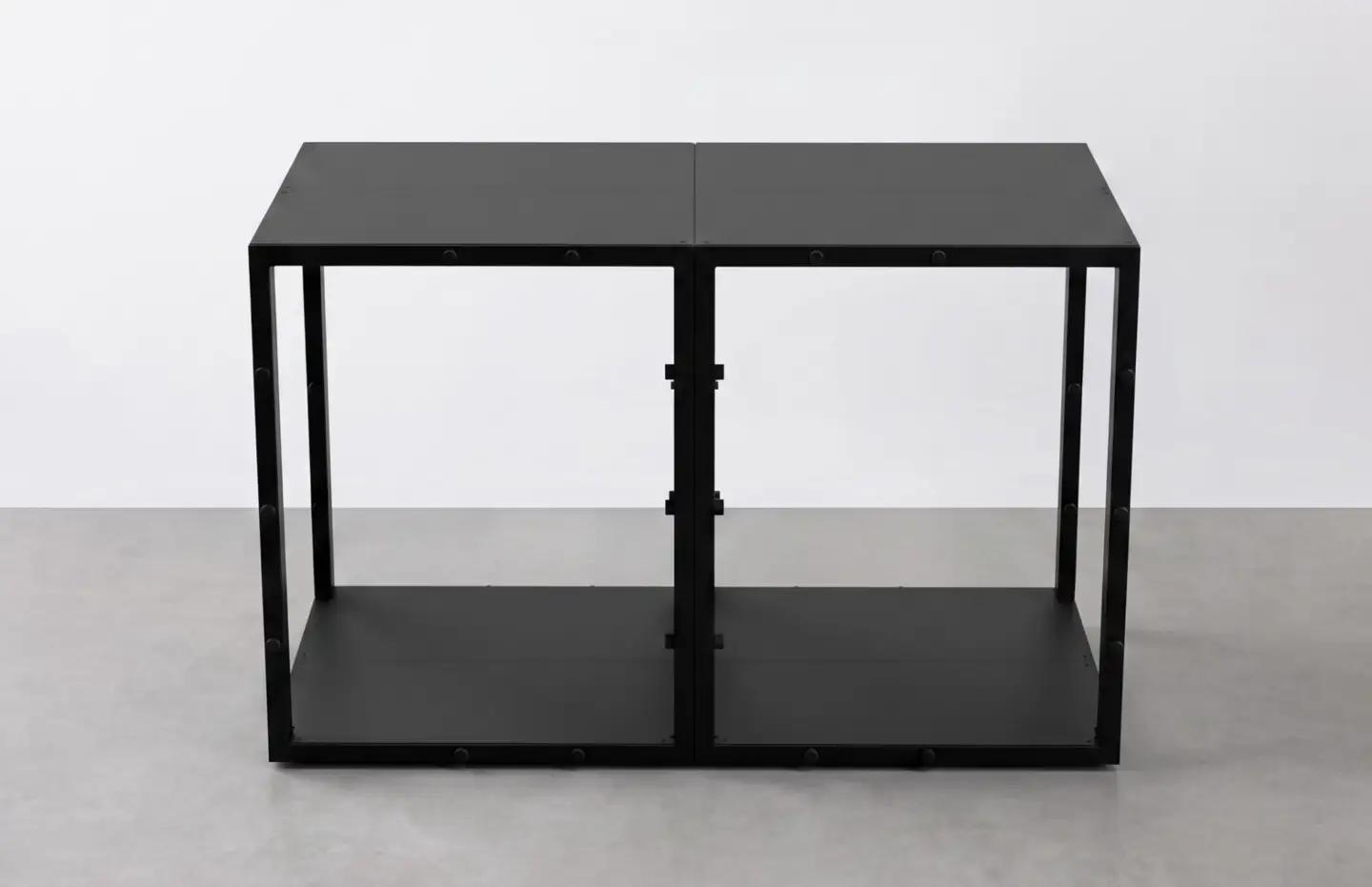 家がつぶれても命を守る家具。耐震シェルターベッド 『TETUNOMA（鉄の間）』セミダブルサイズ黒　nis003