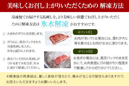 国産上赤身馬刺し 400g 長洲町L（桜屋） 醤油4袋《30日以内に出荷予定(土日祝除く)》