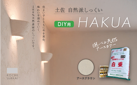 漆喰 自然派しっくい 白亜 DIY用 アースブラウン 20kg[16平方メートル] | 簡単 練り済み しっくい 珪藻土 自然素材 リノベ リフォーム 南国市