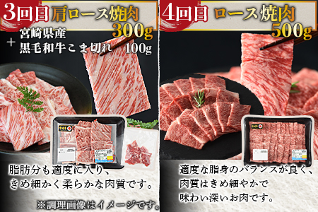 ＜6か月定期便 宮崎牛 焼肉・ステーキ 食べ比べコース＞2か月以内に第１回目発送【 牛 肉 牛肉 牛定期便 肉定期便 牛肉定期便 ６回定期便 ６か月定期便 食べ比べ定期便 ミヤチク定期便 宮崎牛定期便