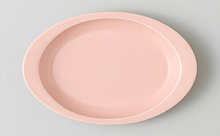 【波佐見焼 マルヒロ】HASAMI SEASON 01 オーバルプレートセット（4点）ピーチ×アイスグリーン[EB206]