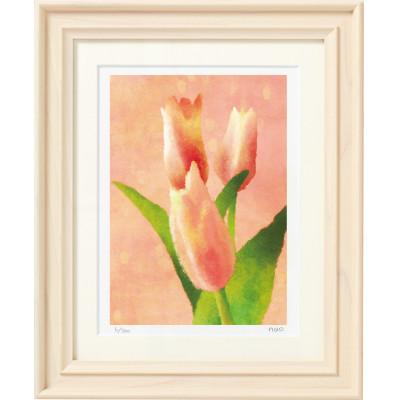 ふるさと納税 茨木市 イラスト作家「菜生」アートフレーム〈チューリップB〉花
