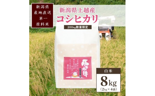 
                  【数量限定】令和7年/新潟上越産「標高480mの山間地で育てた棚田米コシヒカリ」精米8kg
                