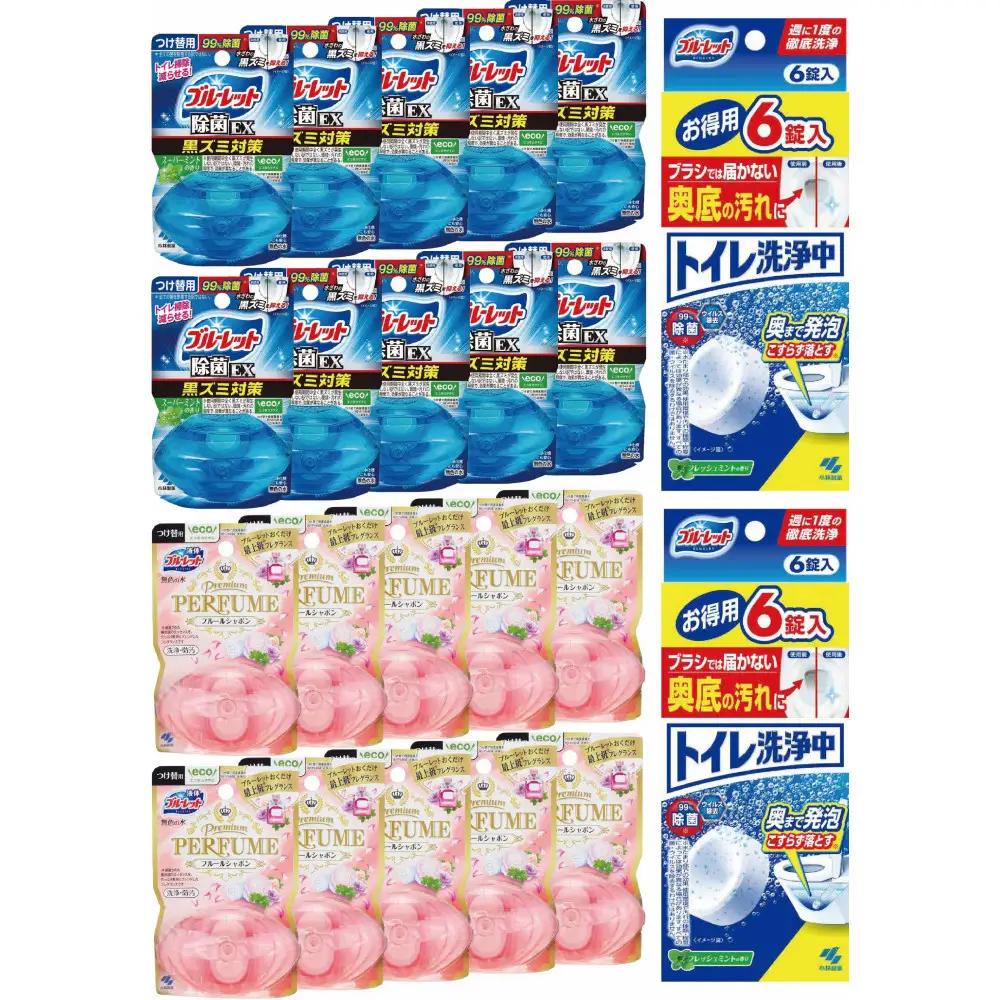 液体ブルーレット Premium PERFUME＆除菌EX 　付替えセット各10個＆トイレ洗浄中(6錠)×2個　詰め替え 詰替え 付け替え 付替え