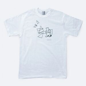 「知床トコさん」×久米繊維　コットンTシャツ　三角デザイン柄/白　Lサイズ　半袖【配送不可地域：離島・沖縄県】【1634927】