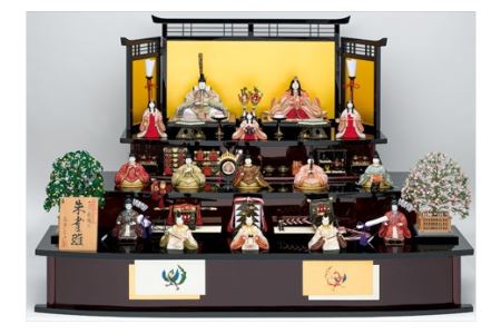 江戸木目込 雛人形 五段15人飾りセット_0062-003-T03