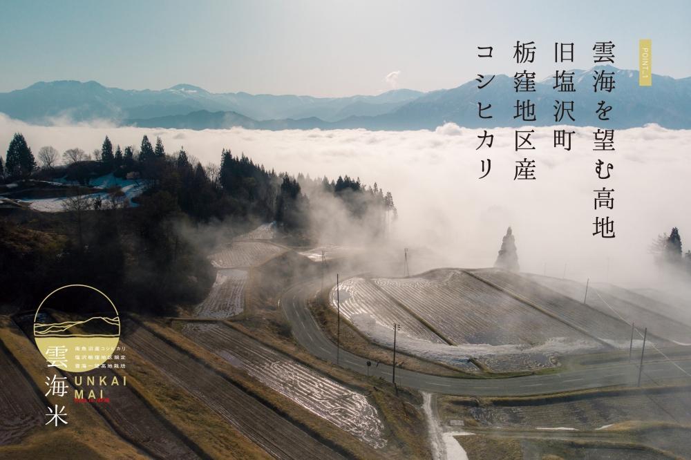 新米予約【令和8年産】【定期便】「雲海米」南魚沼塩沢産コシヒカリ　玄米10kg（5kg x 2） x 全12回【2026年10月上旬から1ヶ月以内に順次発送予定】
