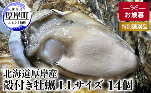 
北海道 厚岸産 殻付き 牡蠣 LLサイズ 14個 お歳暮 特別選別品 [№5863-1035]
