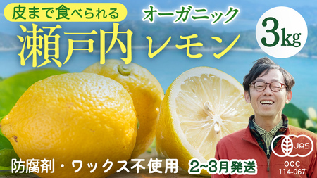 瀬戸内 オーガニック レモン 3kg (24～30個程度) 2～3月発送