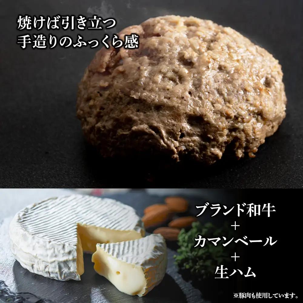 定期便３ヵ月 お楽しみ 北海道産 白老牛 カマンベールチーズハンバーグ 20個セット BY118