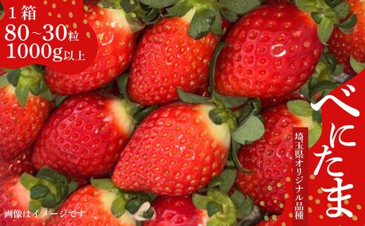 『べにたま』埼玉生まれの希少いちご1,000g以上【潰れが気にならない方限定】