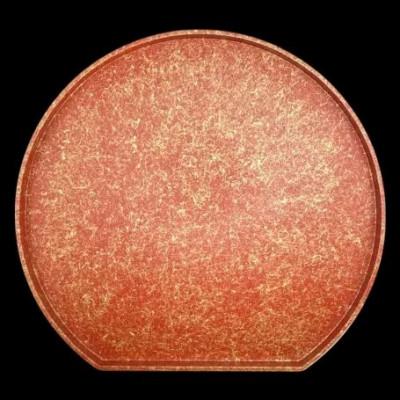 ふるさと納税 海南市 木製 半月トレイ　乱糸 (マット仕上げ) 本朱