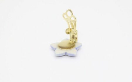 【美濃焼】 ききょう イヤリング 青色 瑞浪市 / TILEmade タイル アクセサリー ハンドメイド [AZCD013]