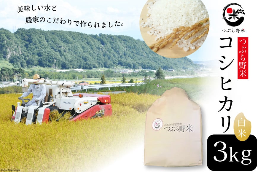 
米 令和6年 新米予約 つぶら野米 コシヒカリ 白米 3kg [つぶら野米 山梨県 韮崎市 20741899] こめ コメ お米 精米 こしひかり
