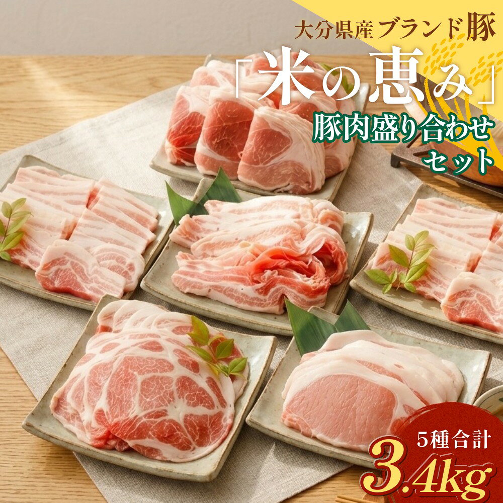 【ふるさと納税】大分県産ブランド豚「米の恵み」豚肉5種 盛り合わせ 計3.4kg 豚肉