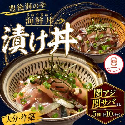 ふるさと納税 杵築市 豊後絆屋 海鮮丼[りゅうきゅう漬け] 5種(関あじ・関さば・太刀魚・真鯛・ぶり) 各2食セット