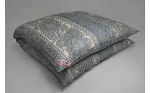 純毛わた入り手作り敷ふとん 色ブルー系　柄おまかせ【 布団 ふとん 敷布団 寝具 】