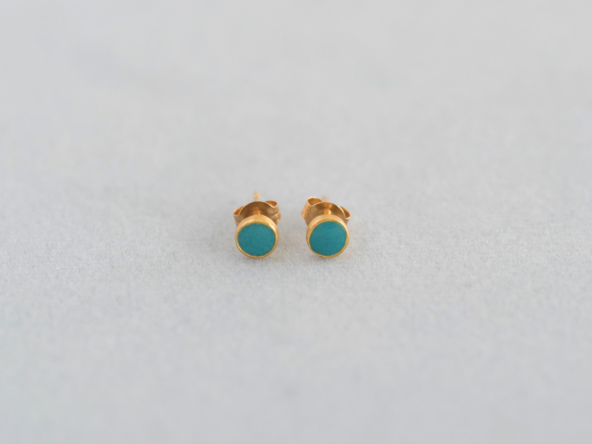 Kenichi Kondo　Point pierce（七宝ピアス）K18／ターコイズ