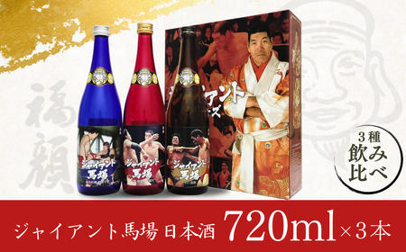 ジャイアント馬場 日本酒 720ml×3本セット 純米吟醸 吟醸 辛口 飲み比べ [福顔酒造] 【022S016】