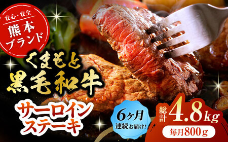 【6回定期便】黒毛和牛サーロイン ステーキ用 約800g（約200g×4枚）【吉里精肉】[ZEW070]