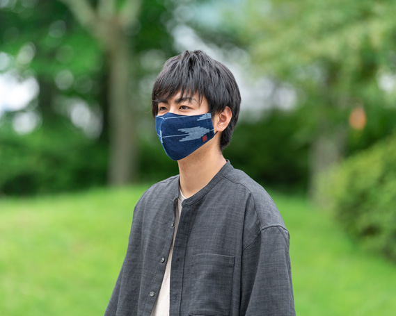 No.348 備後絣　矢絣　立体美マスク　レギュラー　女性サイズ　2枚組