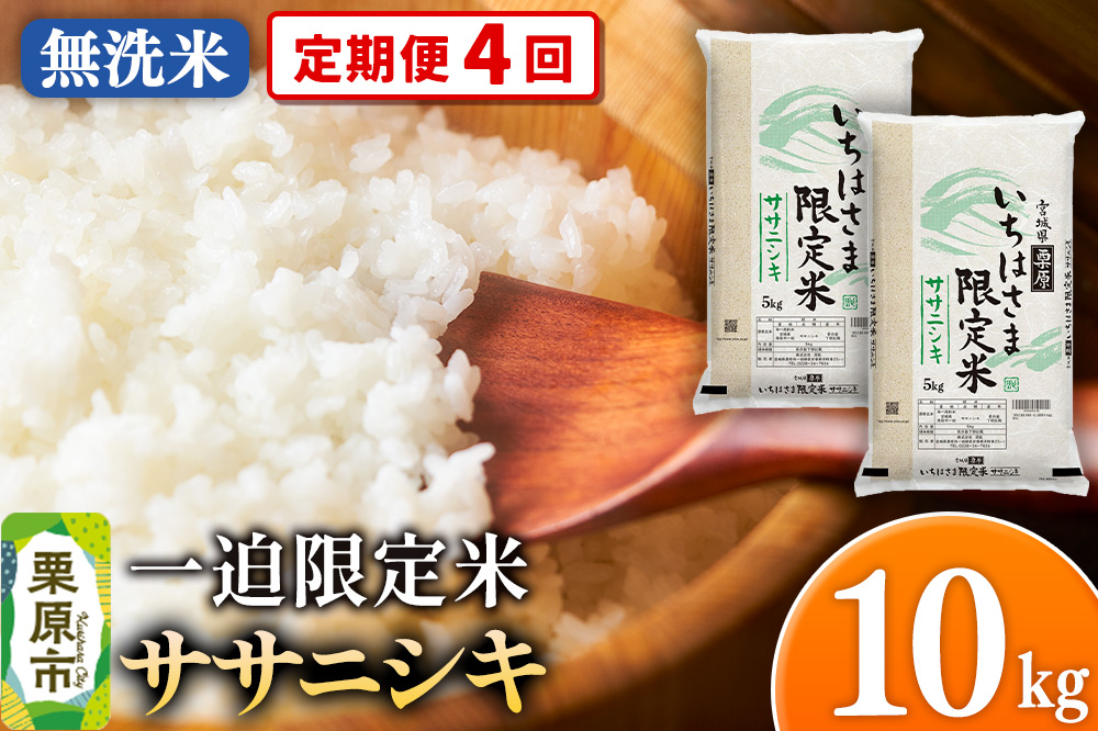 《定期便4回》【無洗米】令和7年産 一迫限定米  ササニシキ 10kg（5kg×2袋）