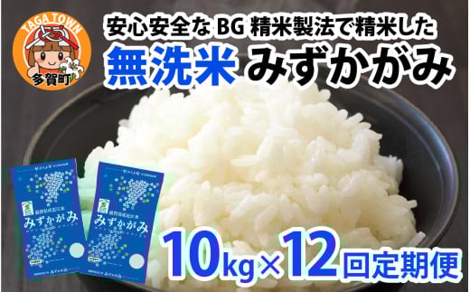 【先行予約】【令和７年産新米早期予約　毎月定期配送・計12回】 BG無洗米みずかがみ10kg×12回【2025年9月以降順次発送】[R-00402] / 滋賀県産 多賀町 みずかがみ 米 お米 こめ コメ 白米 ご飯 精米 10kg 袋 定期便 12ヶ月連続 国産 送料無料 おすすめ 人気 大人気 国産 ランキング 無洗米 ヌカ