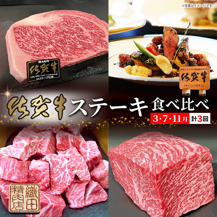 【ふるさと納税】佐賀牛ステーキ食べ比べ【3月・7月・11月】 _p-15