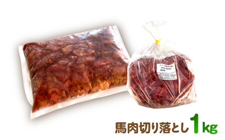 【全6回定期便】詰め合わせ 国内加工 ペット用 馬肉 切り落とし 1kg ペット用 馬刺しジャーキー 100g(50g×2)【五右衛門フーズ 本店】[AYCT014]