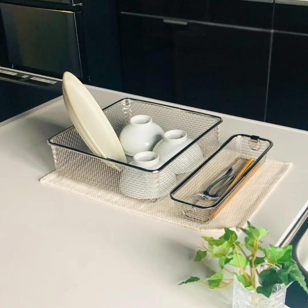 すっきり暮らす水切りかご スクエアタイプ ＋ スリム セット 燕三条製 水切り キッチン用品 キッチン整理 キッチン収納 bwsSELECTION [ビーワーススタイル]【014S067】