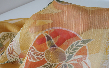 紅型ショール　マンゴー フクギ【藤﨑紅型工房】