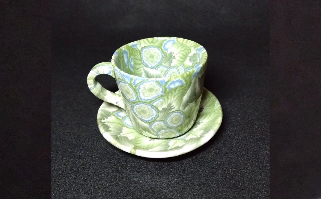 
            【限定品】練込コーヒーカップセット［No.2］【練り込み カップ ソーサー 食器 新潟県 糸魚川市 和楽窯】
          